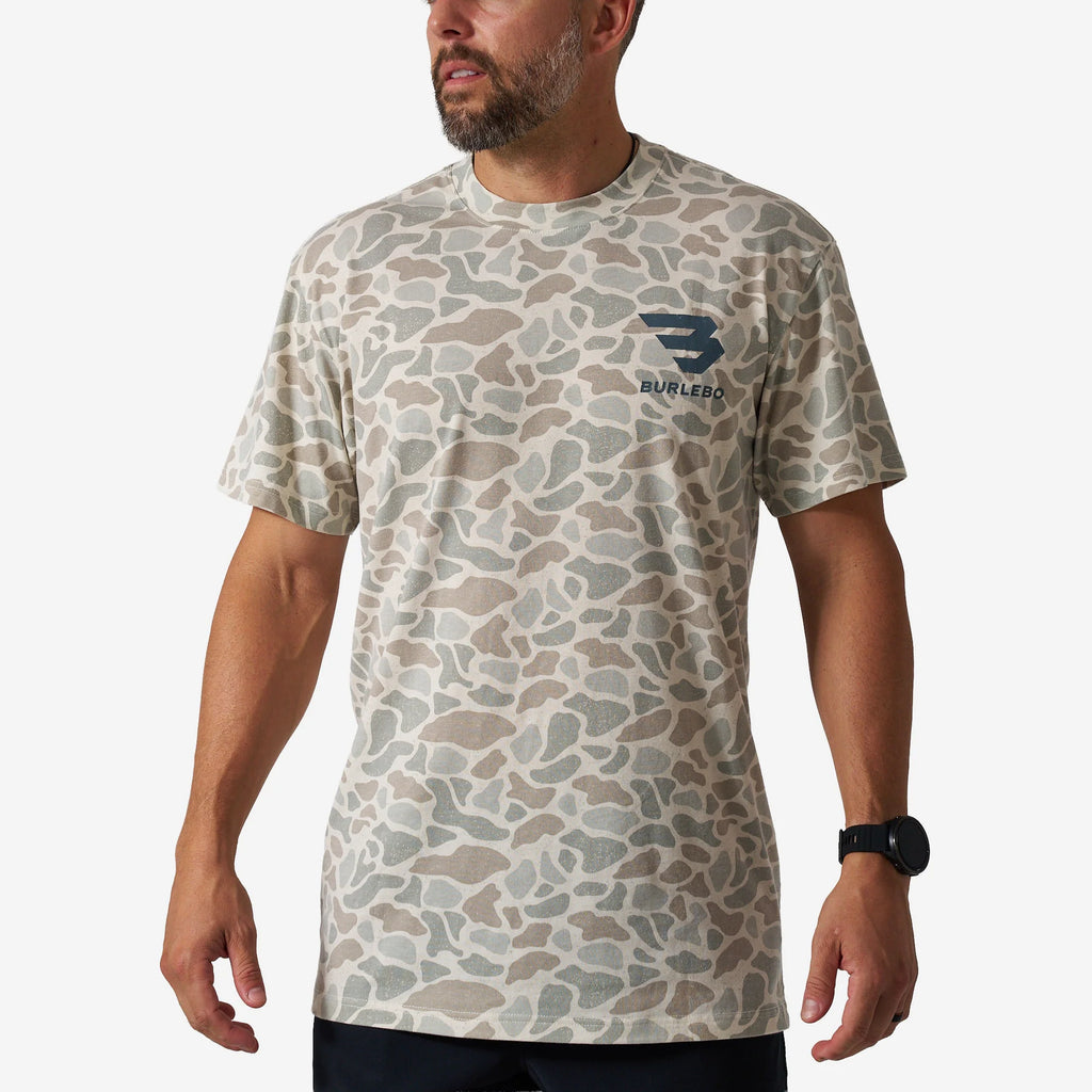 Burlebo Men's Vintage Washed Tee - God's Glory - Classic Deer Camo