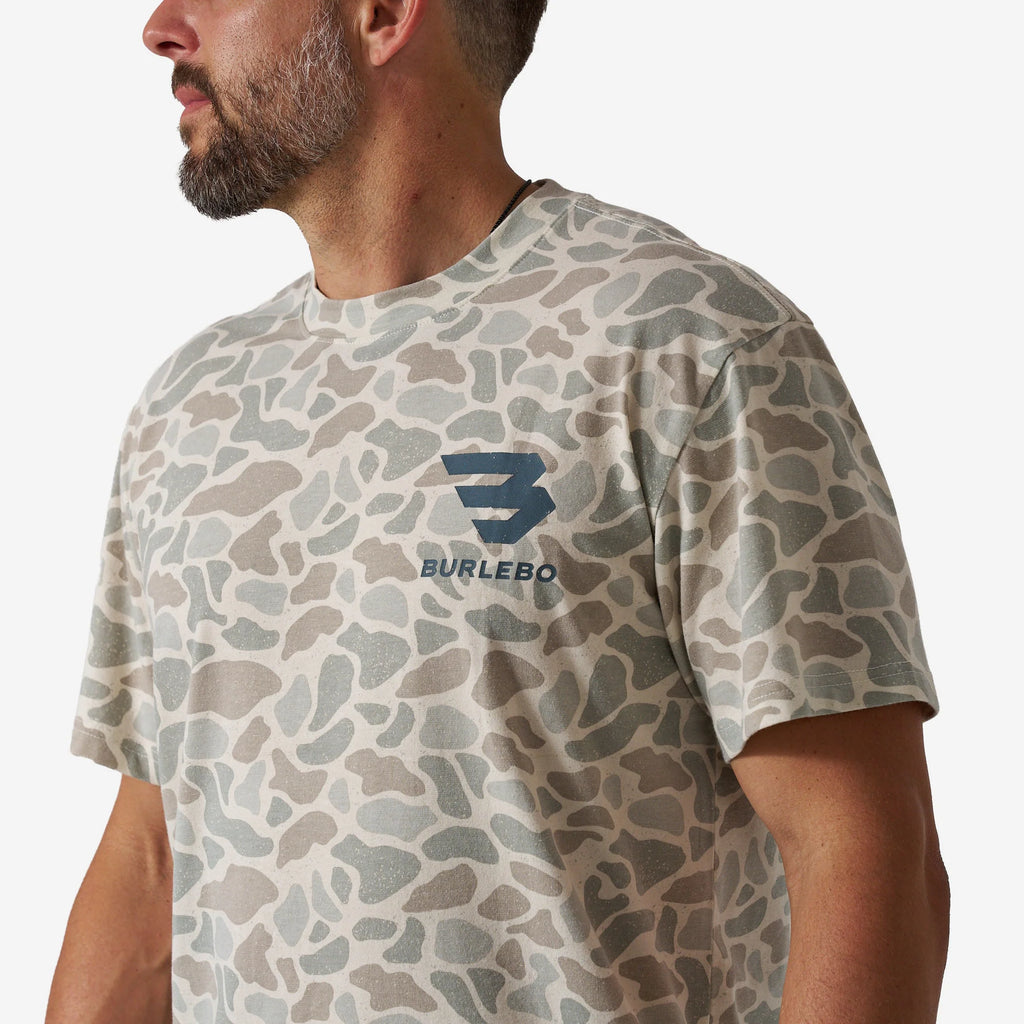 Burlebo Men's Vintage Washed Tee - God's Glory - Classic Deer Camo