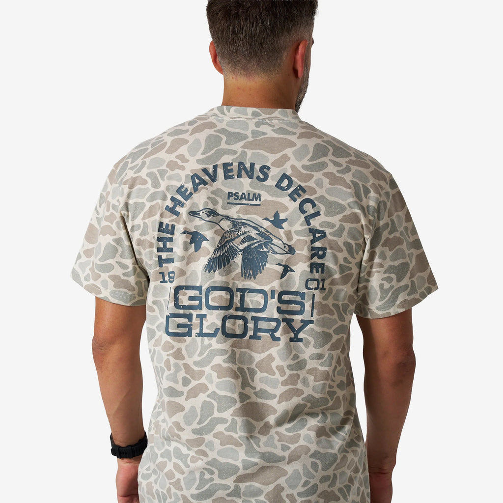 Burlebo Men's Vintage Washed Tee - God's Glory - Classic Deer Camo