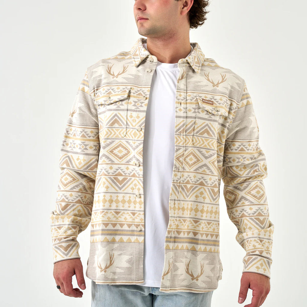 VINTAGE HEAVY WT FLANNEL WHITETAIL AZTEC-CREAM LG