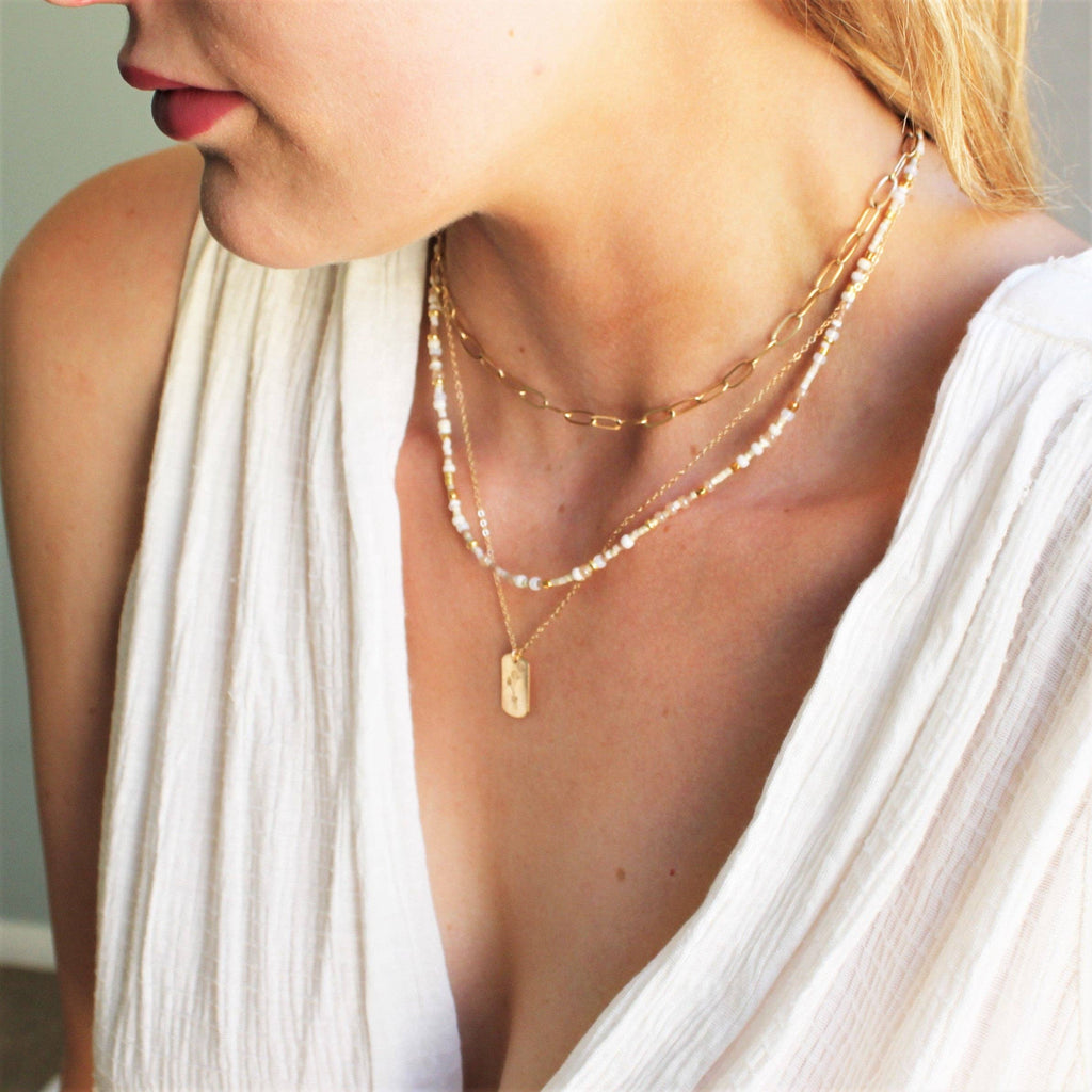 Unity Beaded Necklace - Choose your color: White