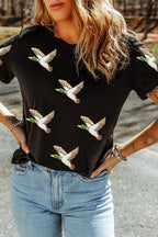 Little Daisy Closet - Sequin Mallard Duck Western Fashion Tee