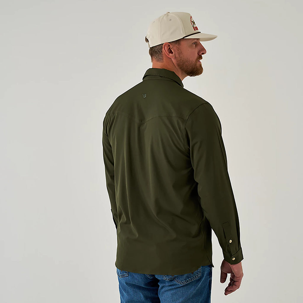 Burlebo- Men's Performance Mallard Green Western Shirt