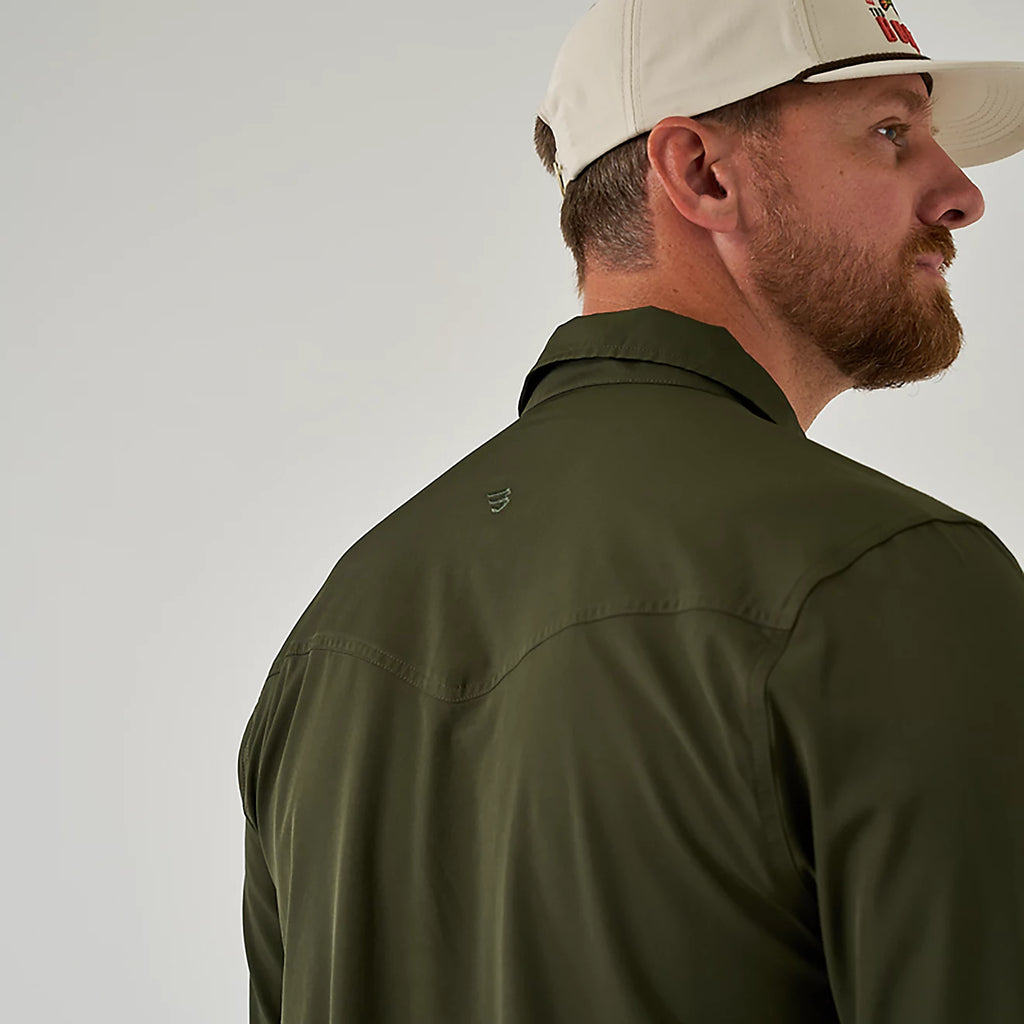 Burlebo- Men's Performance Mallard Green Western Shirt