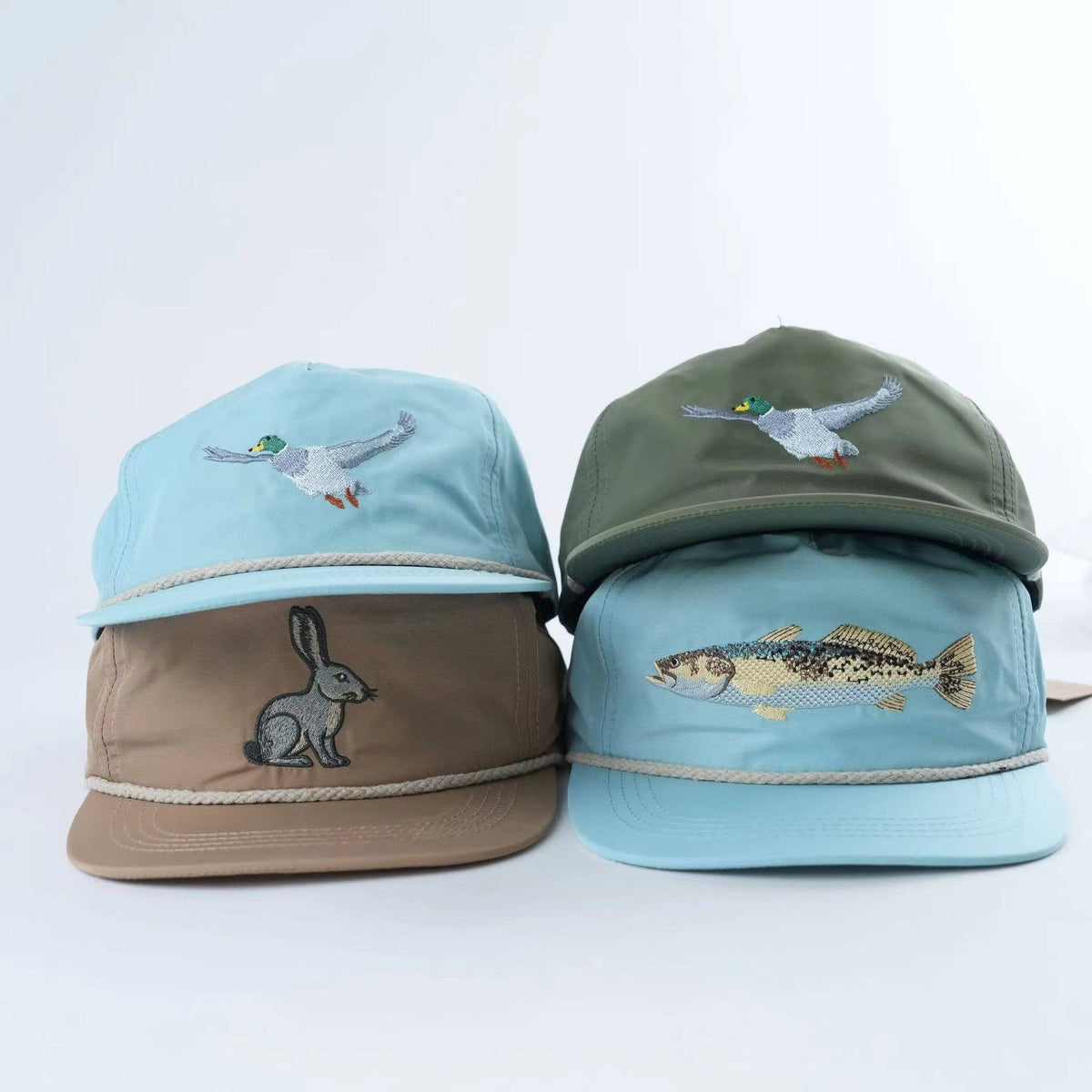 Lischka Brothers - Flying Mallard Duck Rope Cap, Olive Green