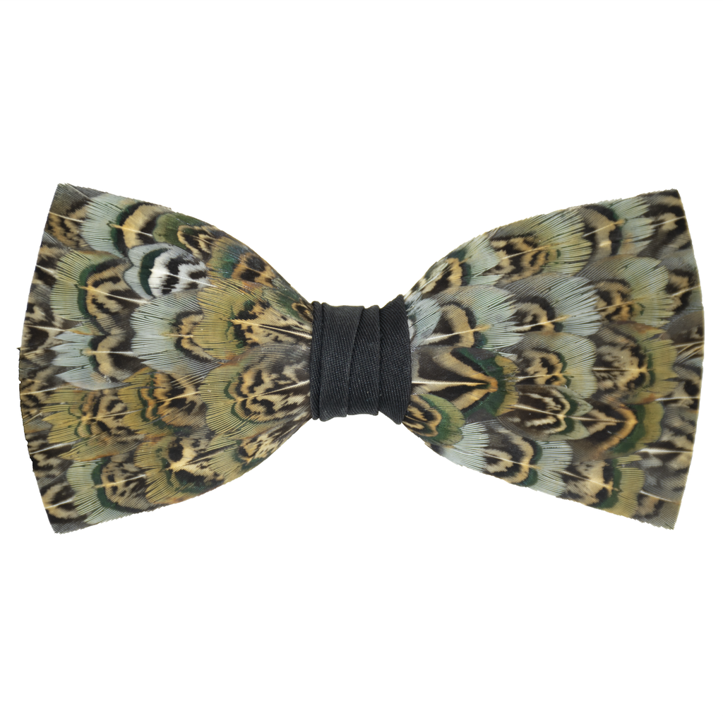 Feather Bow Tie 8 - Light Blue Pheasant