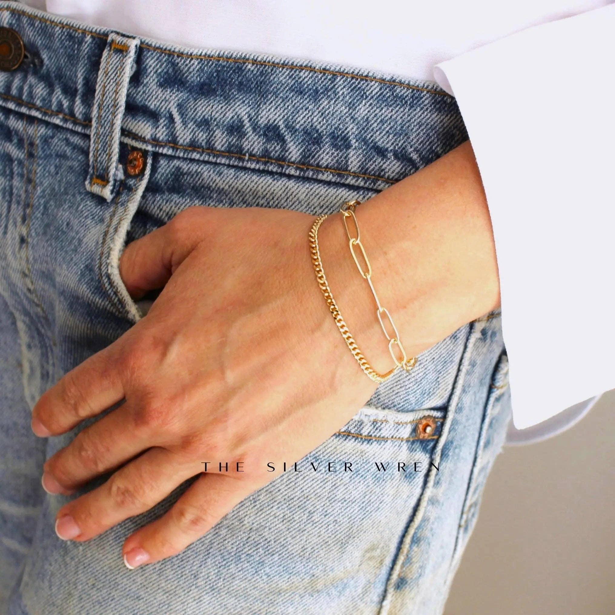 Double Chain Gold Bracelet: 7.5 inch