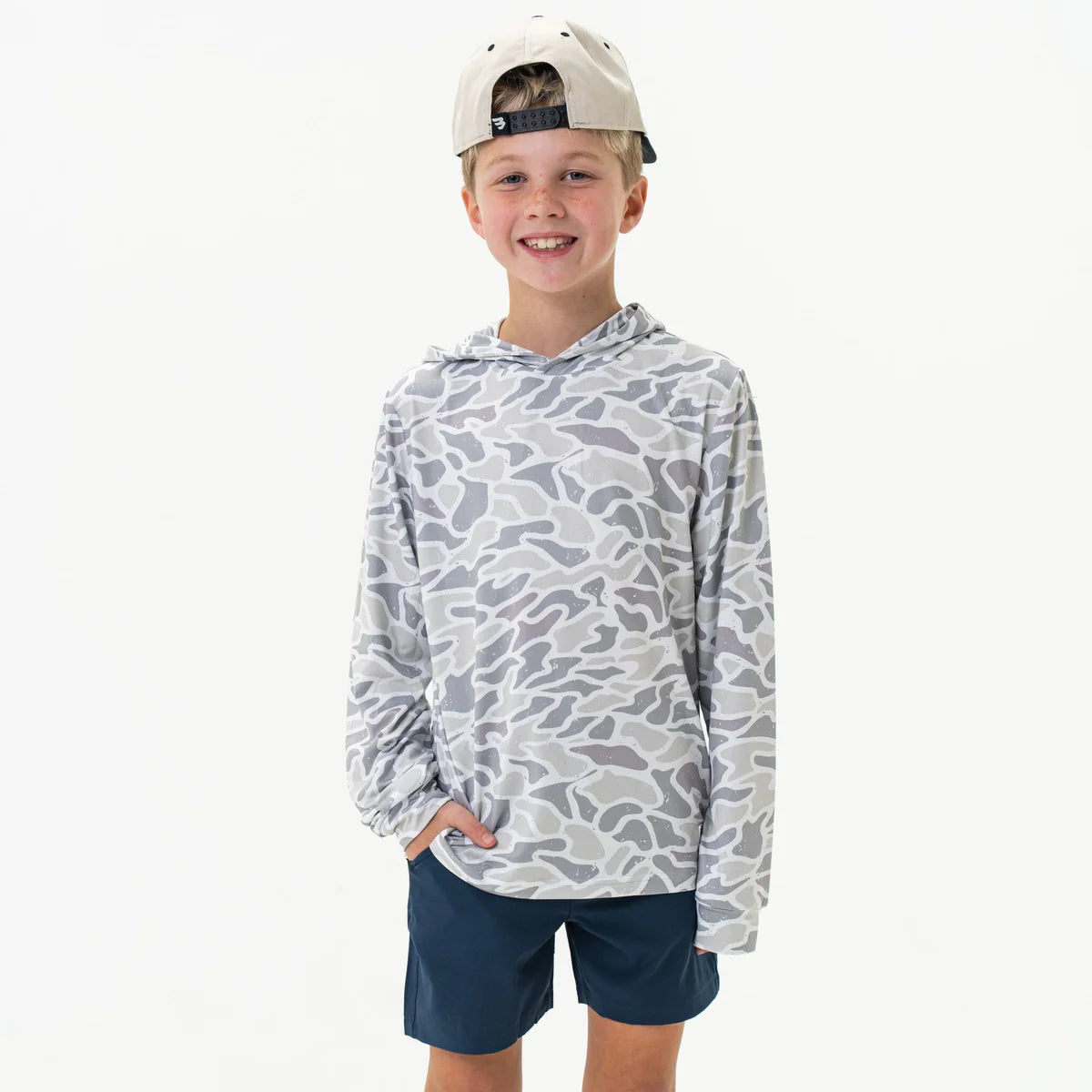 YOUTH PERF HOODIE WHITE CAMO LG