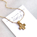 Gold Cross Pendant Necklace: 18 inch