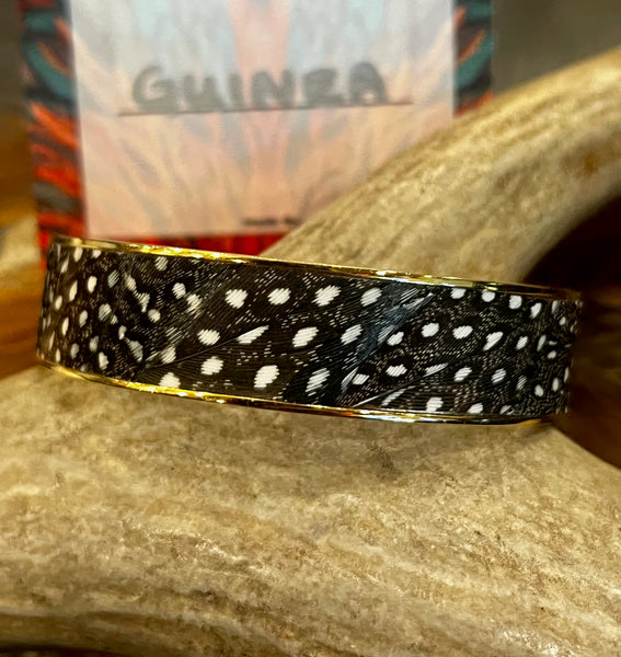 MONARCH & MARIPOSA FEATHER CUFF BRACELET-WIDE GUINEA (3)