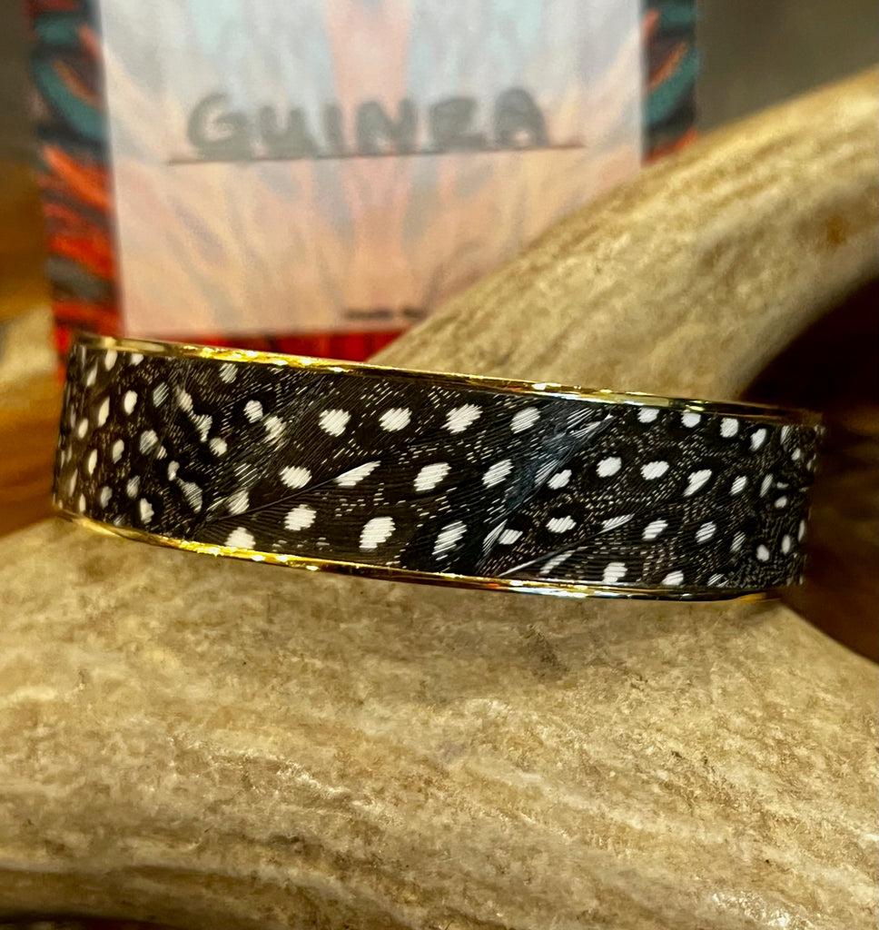 MONARCH & MARIPOSA FEATHER CUFF BRACELET-WIDE GUINEA (3)