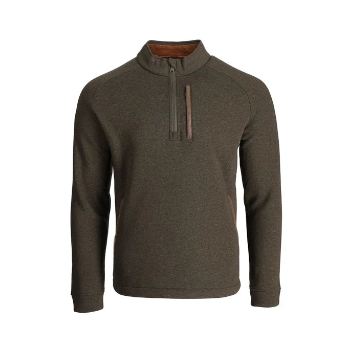 WARREN FLEECE QUARTER ZIP- PEAT GREEN 2X