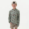 Burlebo Youth Performance Hoodie - Retro Duck Camo LG