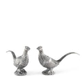 PEWTER PHEASANTS SALT  PEPPER SET