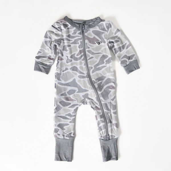 Baby Zip Up- White Camo 0-3