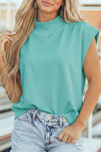 Little Daisy Closet -  Mock Neck Cap Sleeve Loose Top