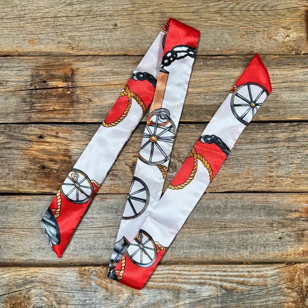Red Western Skinny Mini Wild Rag Scarf  Cowgirl Necktie