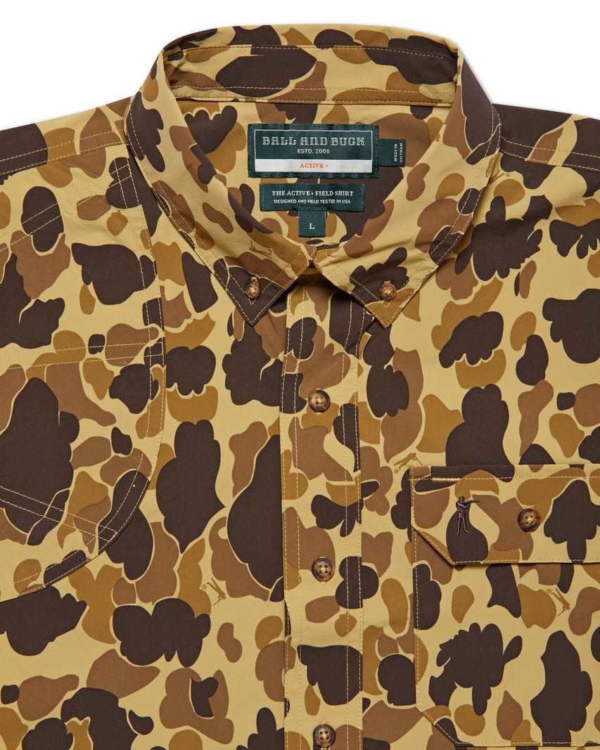 Ball and Buck Active+ Field Shirt, Short Sleeve - Original Camo