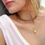 Saddle Stone Candy Necklace: Light Brown