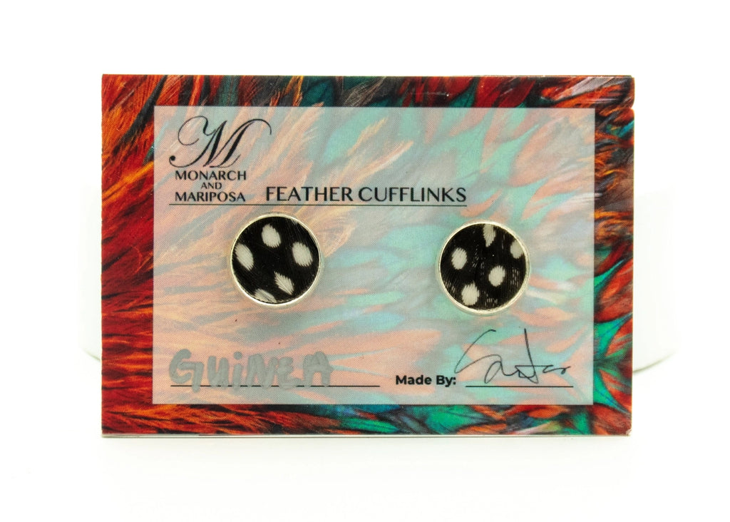 Feather Cufflinks Silver - Guinea