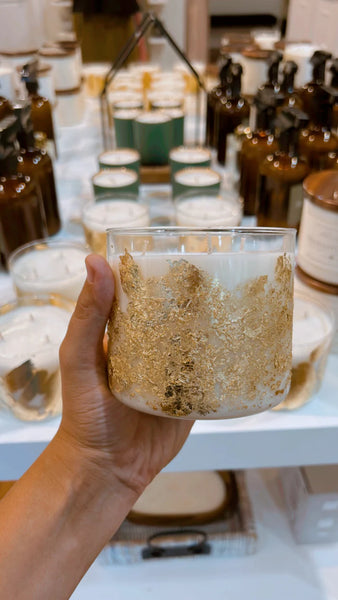 BLAKE CANDLE CO THOMASVILLE OAK GOLD PAINTED