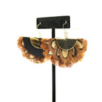 Feather Half-Circle Earrings - Fluffy Pheasants