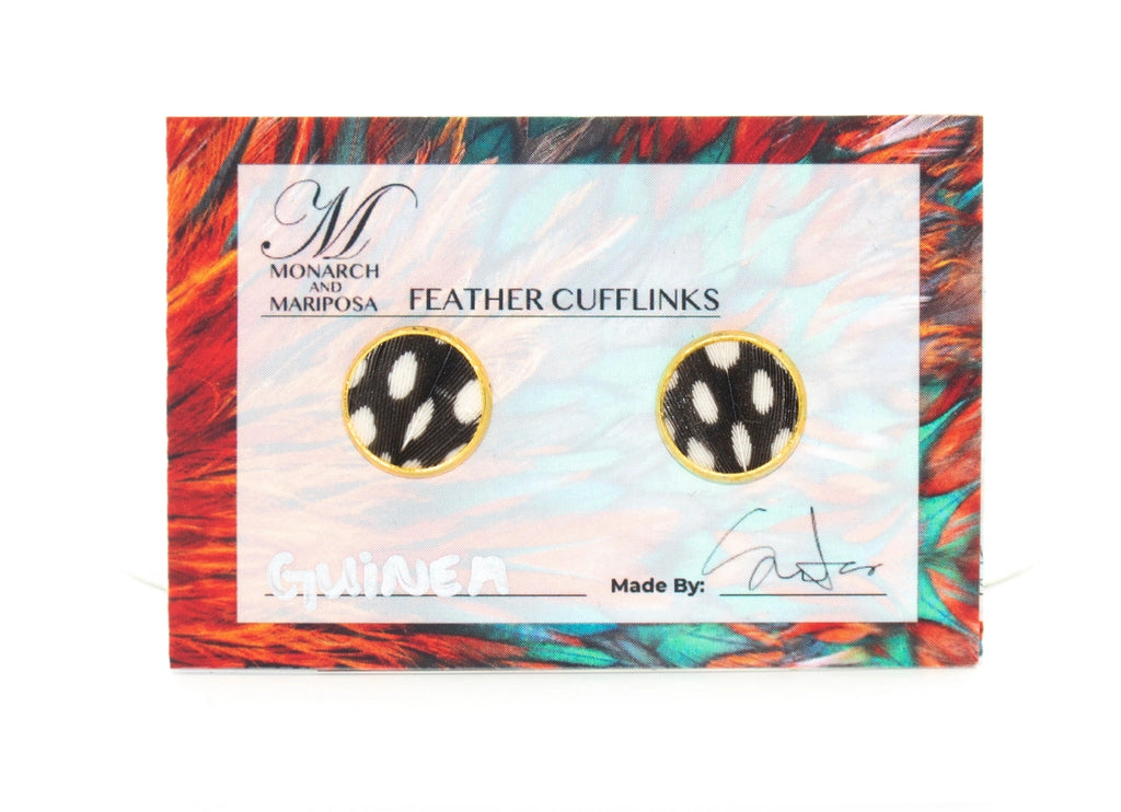 Feather Cufflinks Gold - Guinea