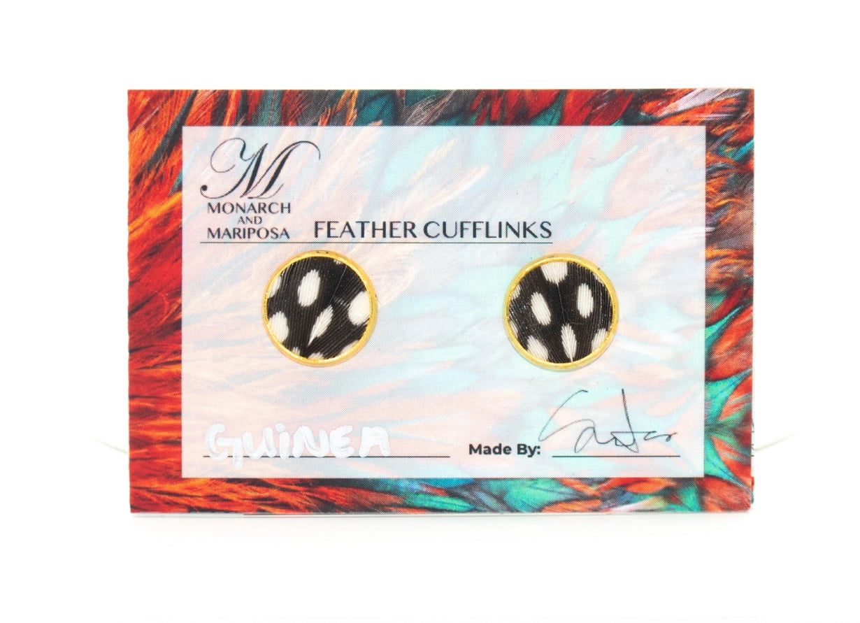 Feather Cufflinks Gold - Guinea