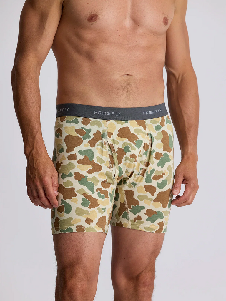 Free Fly Mens Bamboo Motion Boxer Brief- Vintage Camo 2X