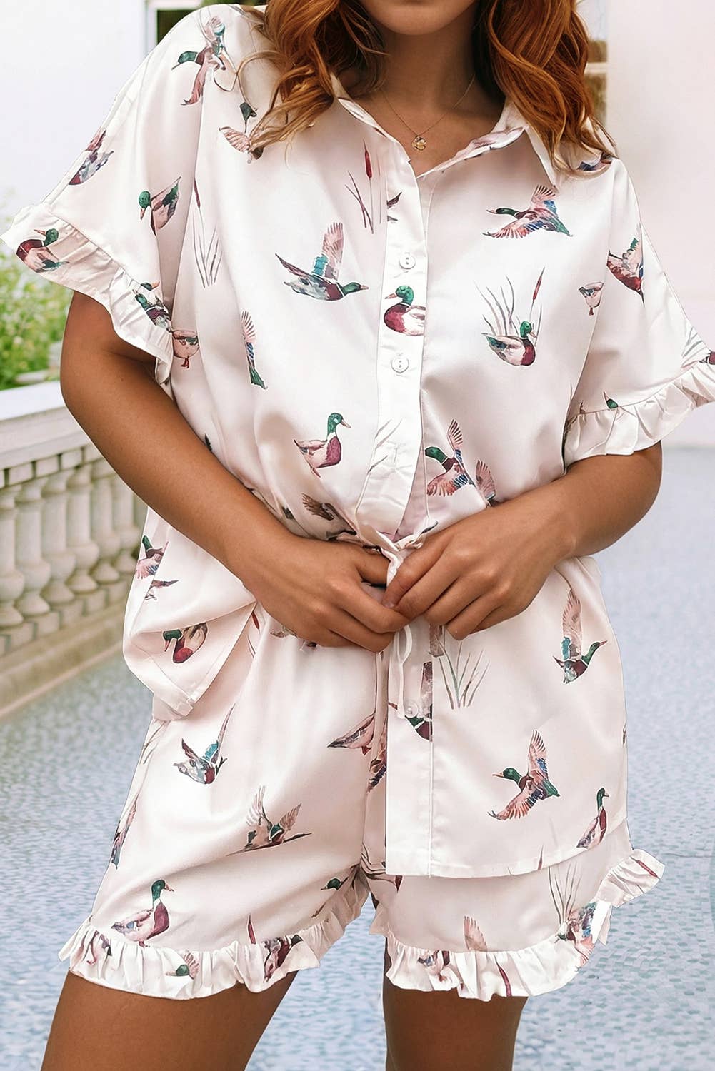 Little Daisy Closet - Shift Mallard Ruffle Button Two-Piece Set