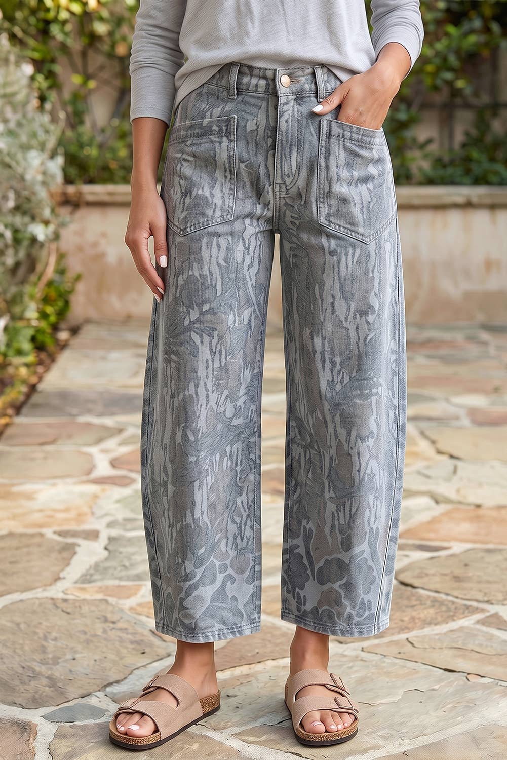 Little Daisy Closet - Camouflage Ankle Length Casual Shift Jeans