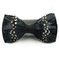 Feather Bow Tie 6 - Black Goose  Guinea
