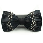 Feather Bow Tie 6 - Black Goose  Guinea