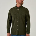PERF WESTERN LS SHIRT MALLARD GREEN LG