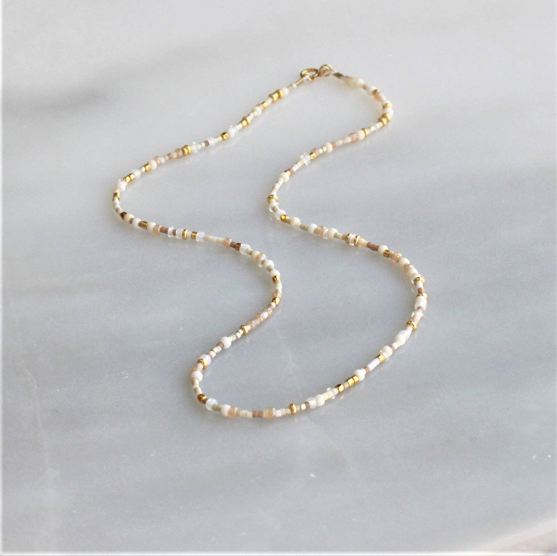 Unity Beaded Necklace - Choose your color: White