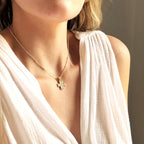 Gold Cross Pendant Necklace: 18 inch