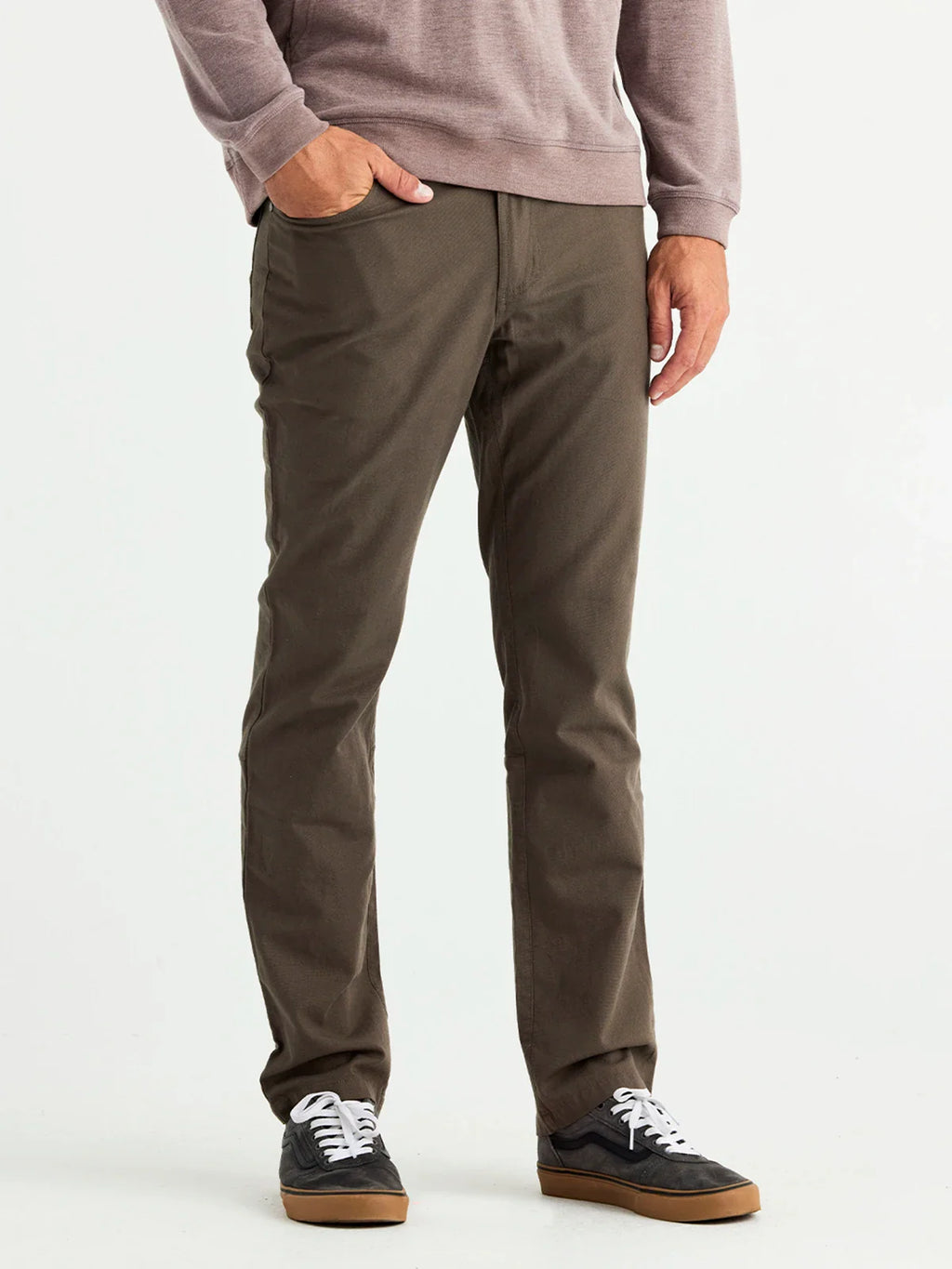 MENS TOBACCO STRETCH CANVAS 5 POCKET PANTS 38-32