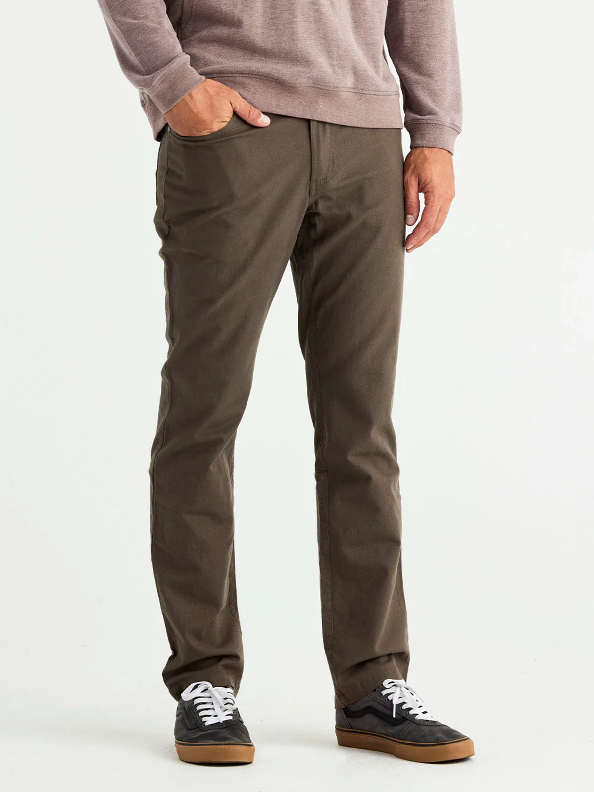 MENS TOBACCO STRETCH CANVAS 5 POCKET PANTS 36-34