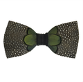 Feather Bow Tie 9 - Small Dotted Guinea & Green Pheasant