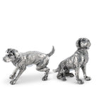 PEWTER SPANIEL SALT  PEPPER SET