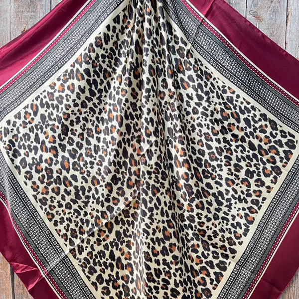 Wine Leopard Print Wild RagScarf