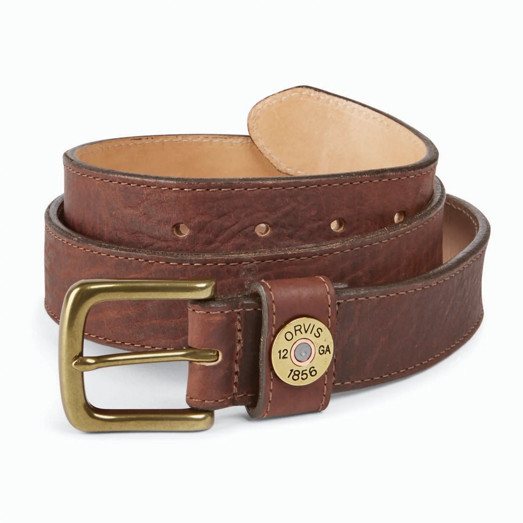 BISON LEATHER SHOT SHELL BELT BROWN-44