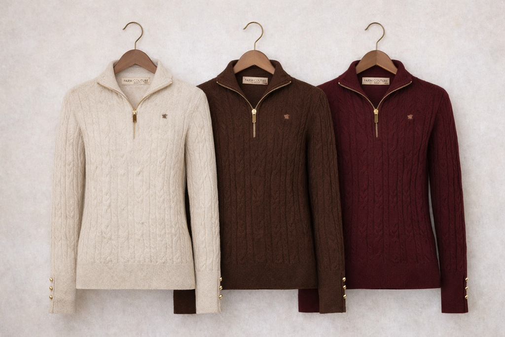 Farm Couture - Highgrove Cable 3/4 Zip Sweater