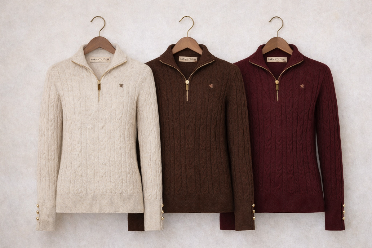 Farm Couture - Highgrove Cable 3/4 Zip Sweater
