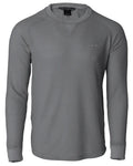 BANDED WAFFLE LS SHIRT GREY MD