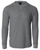 BANDED WAFFLE LS SHIRT GREY MD