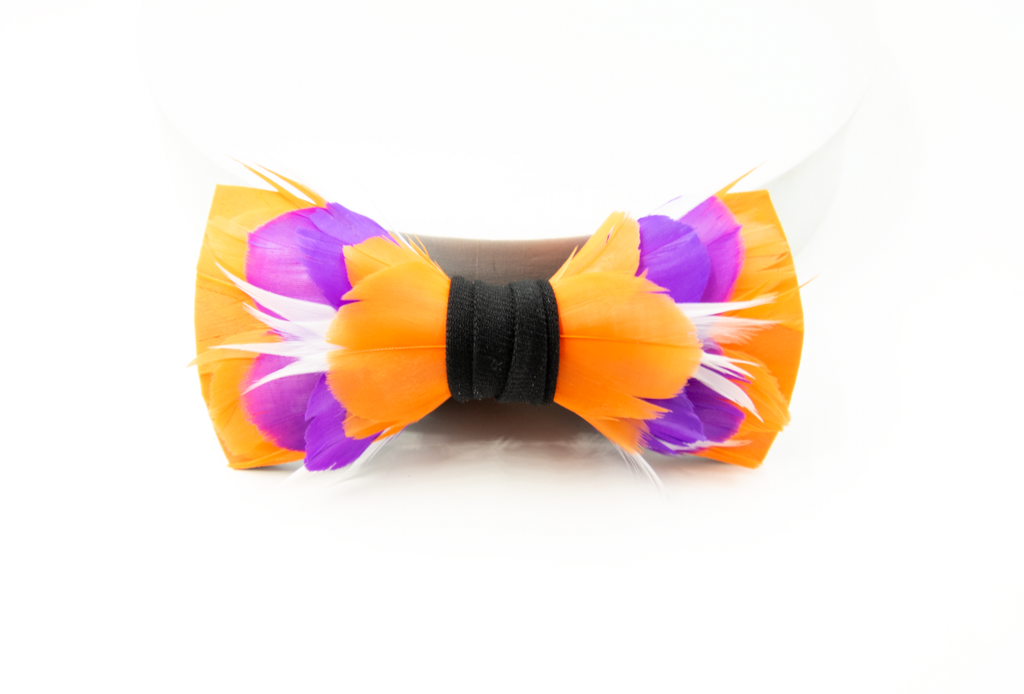 Feather Bow Tie - The Alumni - Choose Your Colors: Red and Black