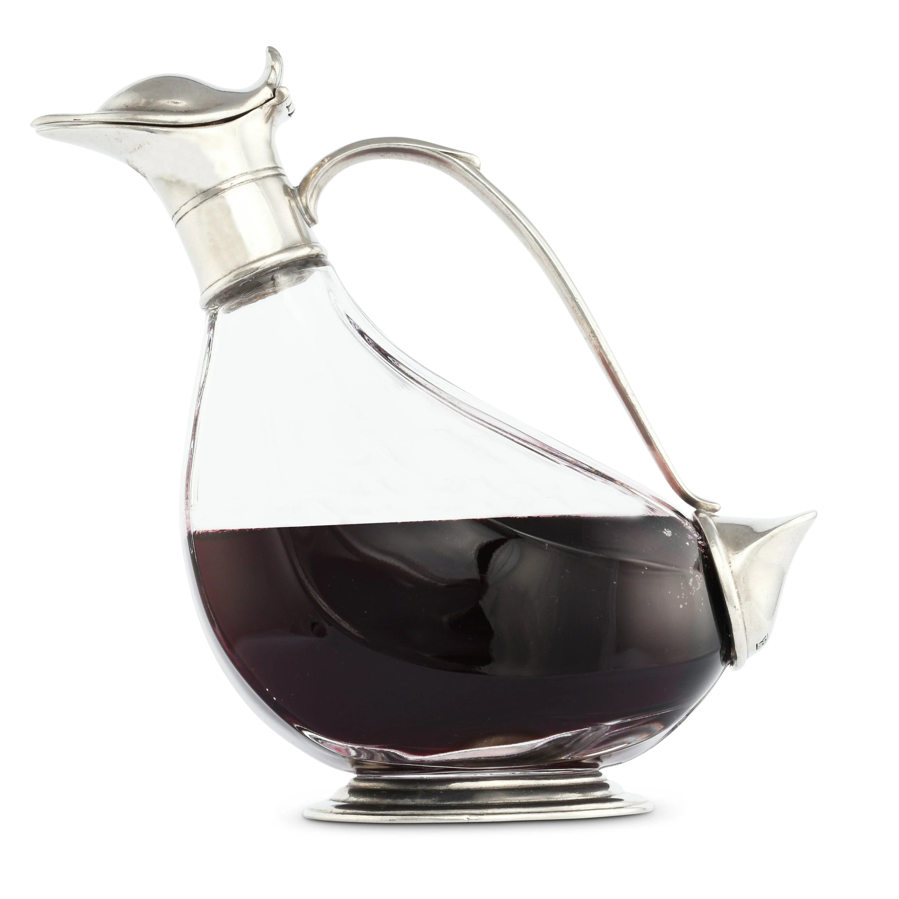 DUCK PEWTER WINE DECANTER