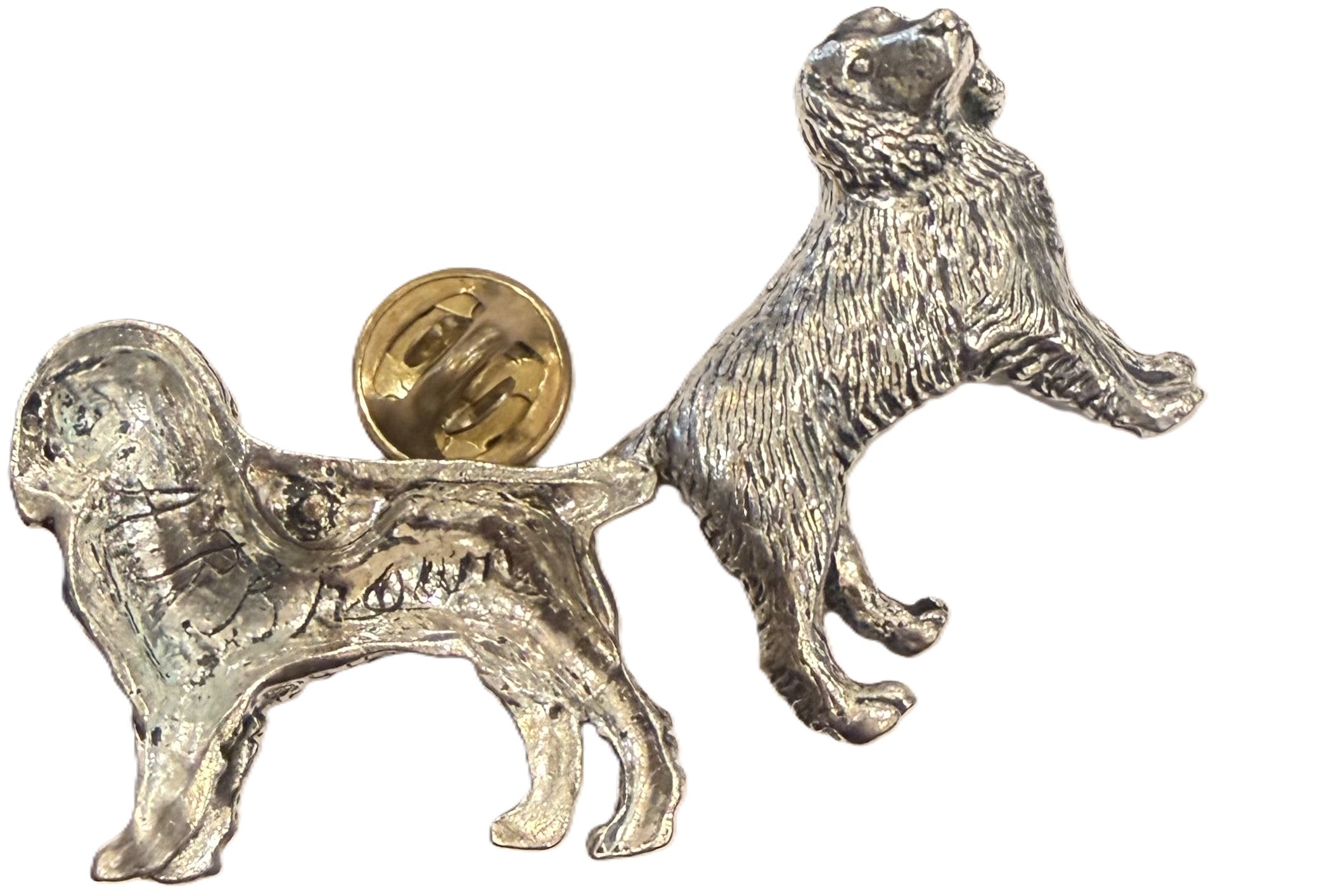 A.R Brown- Signed Cocker Spaniel Pewter Pin Brooch