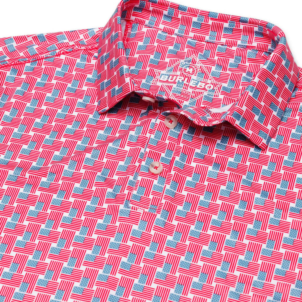 BURLEBO- AMERICAN FLAG PERFORMANCE POLO
